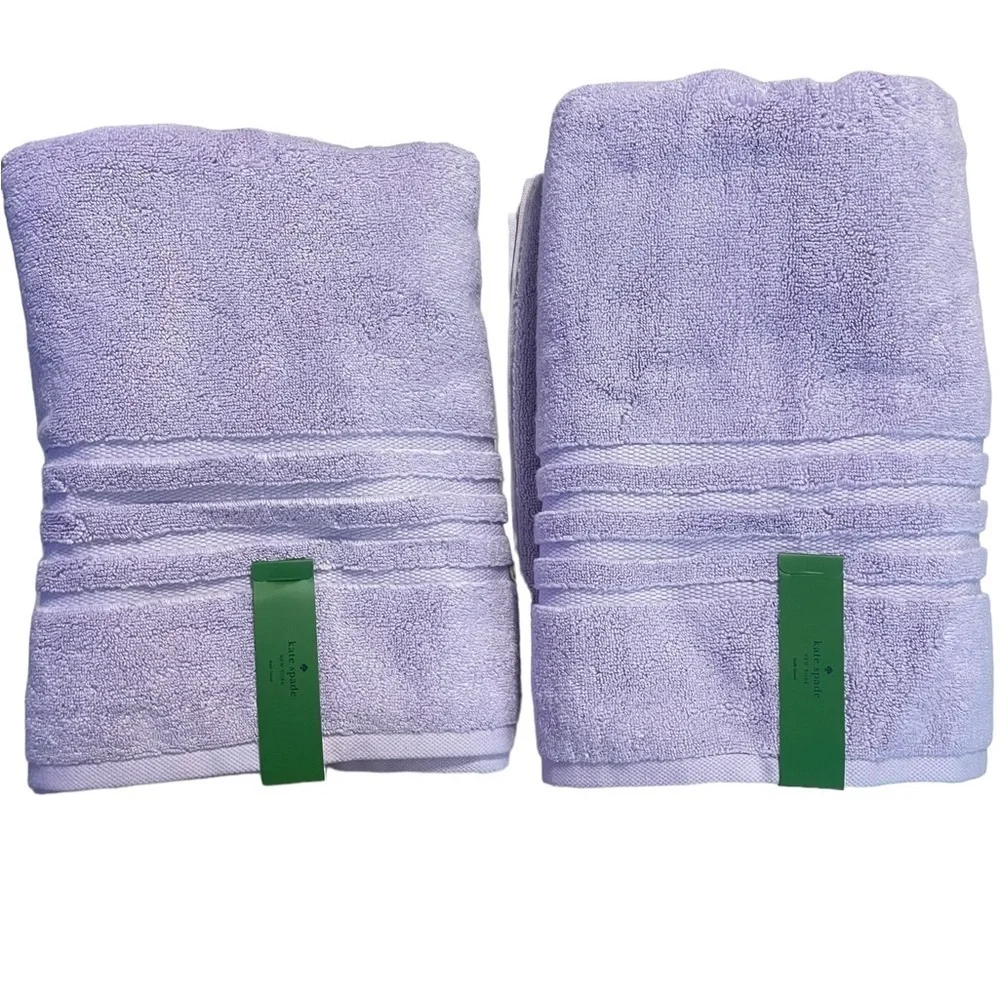 Kate Spade New York light purple lilac Bath Towel Set of 2 NWT
